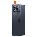 Spigen iPhone 15 Pro/iPhone 15 Pro Max Kamerabeskyttelse GLAS.tR EZ Fit Optik Pro 2-pak Blue Titanium