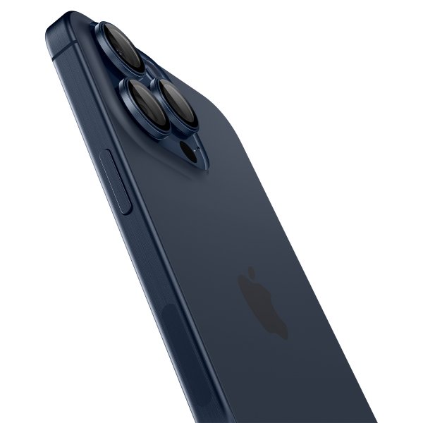 Spigen iPhone 15 Pro/iPhone 15 Pro Max Kamerabeskyttelse GLAS.tR EZ Fit Optik Pro 2-pak Blue Titanium