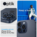Spigen iPhone 15 Pro/iPhone 15 Pro Max Kamerabeskyttelse GLAS.tR EZ Fit Optik Pro 2-pak Blue Titanium