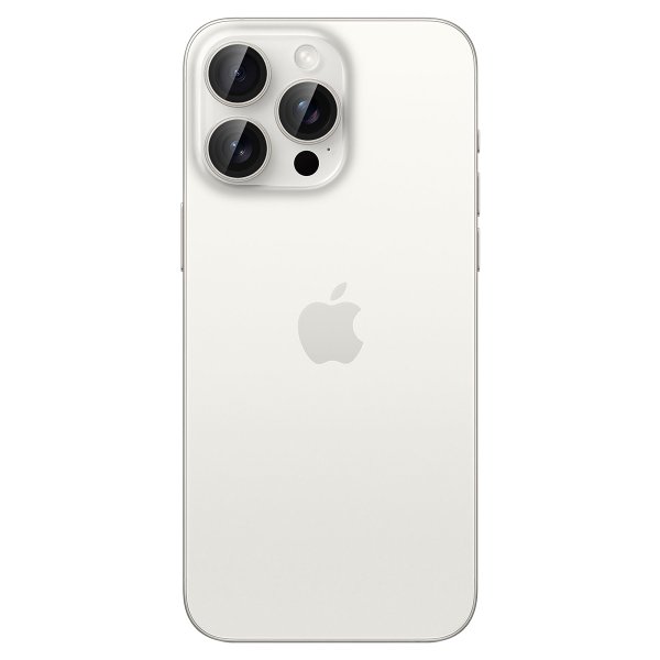Spigen iPhone 15 Pro/iPhone 15 Pro Max Kamerabeskyttelse GLAS.tR EZ Fit Optik Pro 2-pak White Titanium