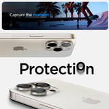 Spigen iPhone 15 Pro/iPhone 15 Pro Max Kamerabeskyttelse GLAS.tR EZ Fit Optik Pro 2-pak White Titanium
