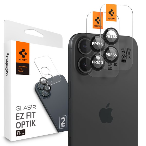 Spigen iPhone 16/iPhone 16 Plus Kamerabeskyttelse GLAS.tR EZ Fit Optik Pro 2-pak Sort