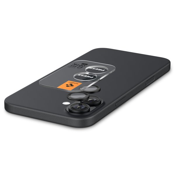 Spigen iPhone 16/iPhone 16 Plus Kamerabeskyttelse GLAS.tR EZ Fit Optik Pro 2-pak Sort