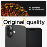 Spigen iPhone 16/iPhone 16 Plus Kamerabeskyttelse GLAS.tR EZ Fit Optik Pro 2-pak Sort