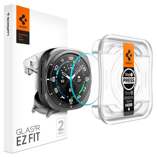 Spigen Samsung Galaxy Watch Ultra Skærmbeskyttelse GLAS.tR EZ Fit 2-pak