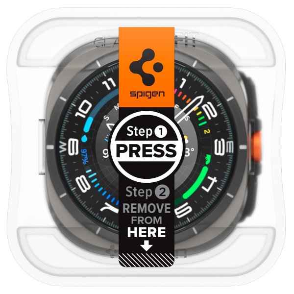 Spigen Samsung Galaxy Watch Ultra Skærmbeskyttelse GLAS.tR EZ Fit 2-pak
