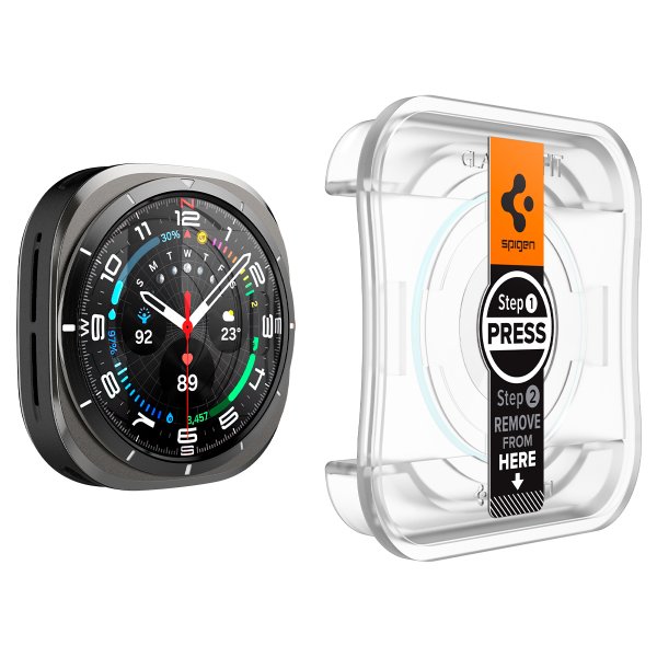 Spigen Samsung Galaxy Watch Ultra Skærmbeskyttelse GLAS.tR EZ Fit 2-pak