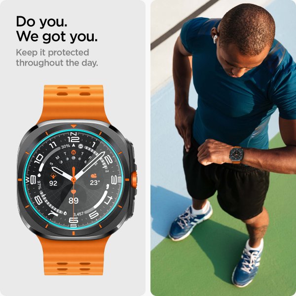 Spigen Samsung Galaxy Watch Ultra Skærmbeskyttelse GLAS.tR EZ Fit 2-pak