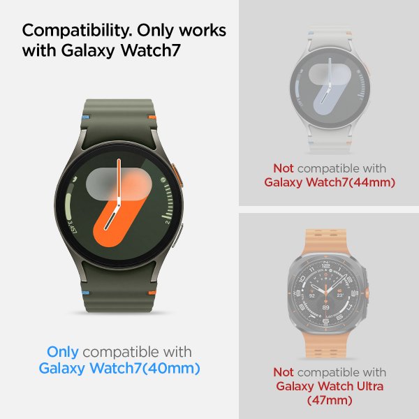 Spigen Samsung Galaxy Watch 7 40mm Skærmbeskyttelse GLAS.tR EZ Fit 2-pak