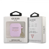 Guess AirPods 1/2 Cover Classic Logo 4G Charm Lilla