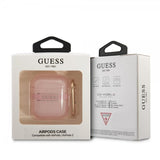 Guess AirPods 1/2 Cover Printed Stripe & Gold Hook Rosa