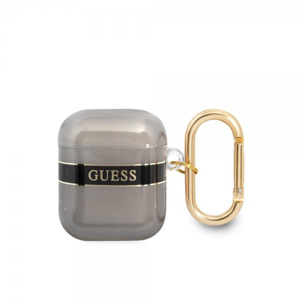 Guess AirPods 1/2 Cover Printed Stripe & Gold Hook Sort