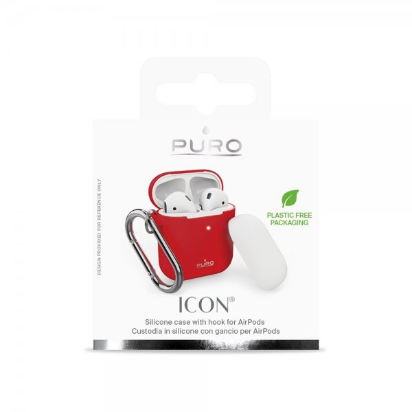 Puro AirPods 1/2 Cover Icon Rød
