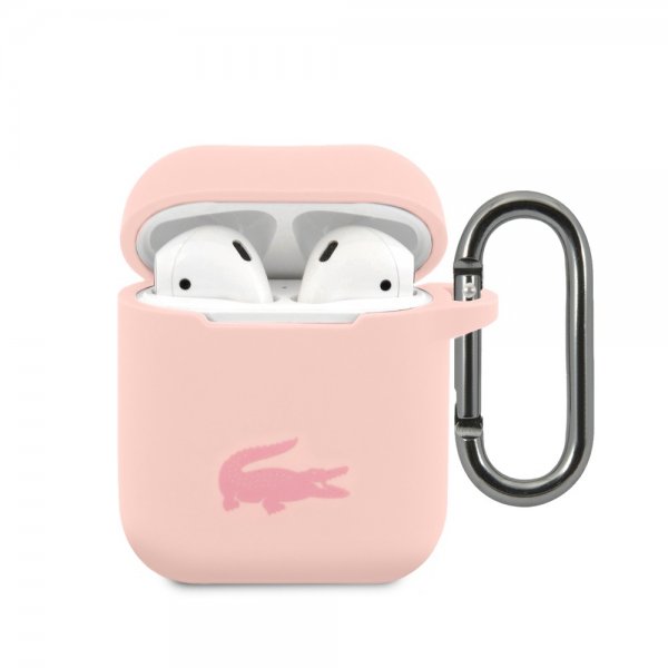 Lacoste AirPods 1/2 Cover Flydende Silikone Blankt Logo Rosa