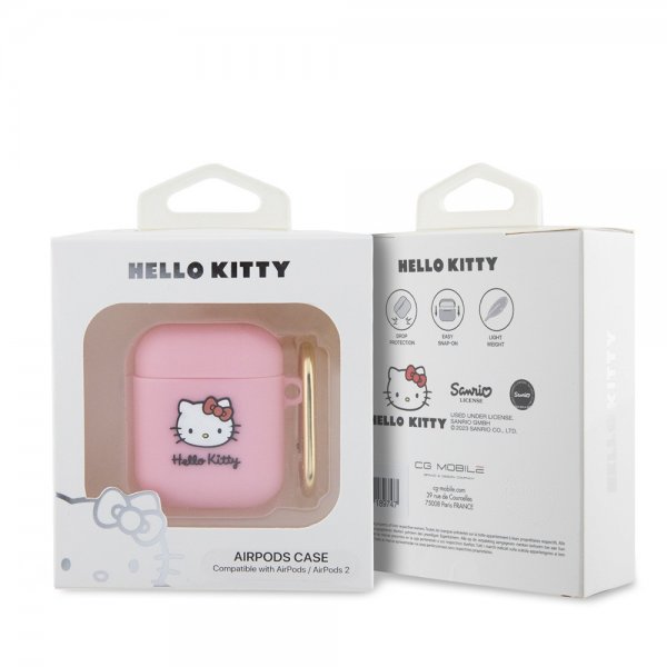 Hello Kitty AirPods 1/2 Cover Flydende Silikone Rosa