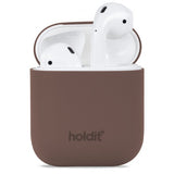 holdit AirPods (1/2) Silikoneetui Nygård Dark Brown
