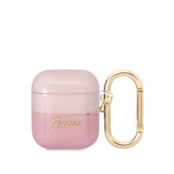 Guess AirPods 1/2 Cover Translucent Rosa