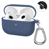 Enkay AirPods 3 Silikone Cover med Karabinhage Mørkeblå