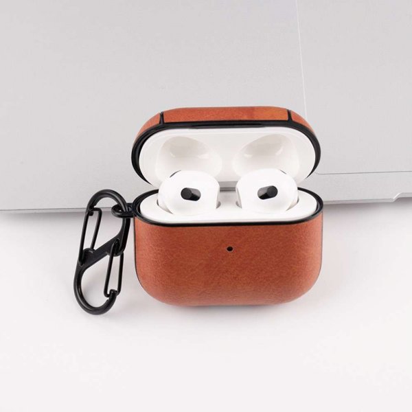 AirPods 3 Etui Lædertekstur Lysebrun