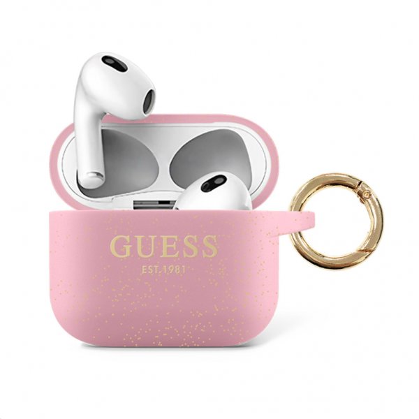 Guess AirPods 3 Etui Printed Logo Rosa