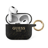 Guess AirPods 3 Etui Printed Logo Sort