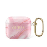 Guess AirPods 3 Etui Shiny Marble Rosa