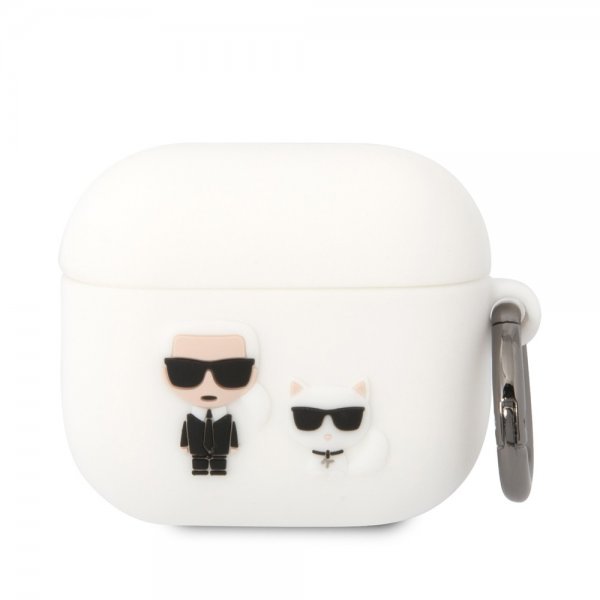 Karl Lagerfeld AirPods 3 Cover 3D Logo Hvid