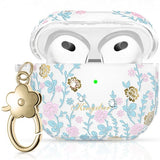 Kingxbar AirPods 3 Etui Flora Series Rosa Blå