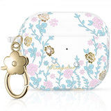 Kingxbar AirPods 3 Etui Flora Series Rosa Blå