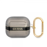 Guess AirPods 3 Etui Printed Stripe & Gold Hook Sort