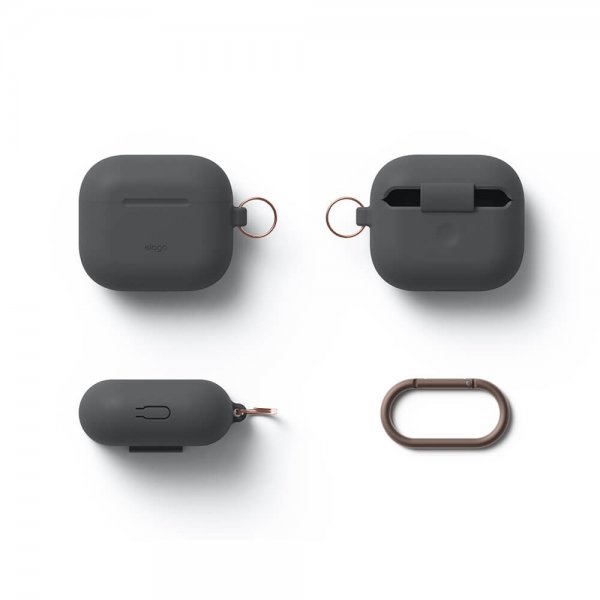 Elago AirPods 3 Skal Silikone Hang Case Mørkegrå