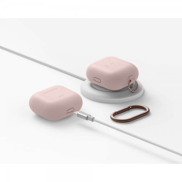 Elago AirPods 3 Cover Silikone Hang Case Sand Pink