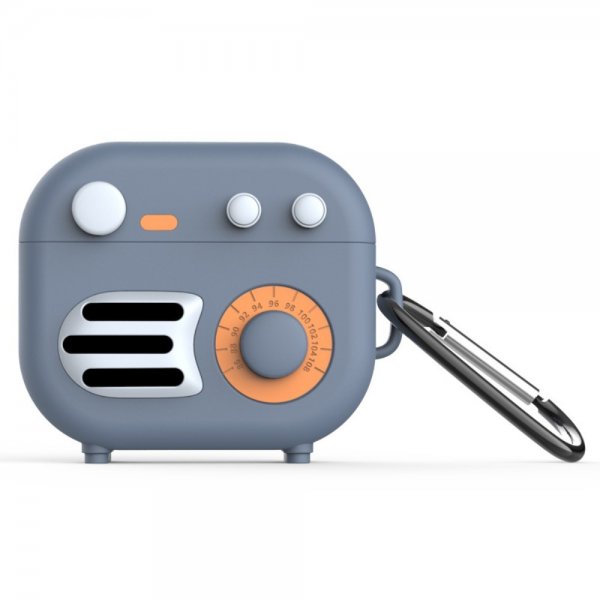AirPods 3 Cover Silikone 3D Retro Radio Grå