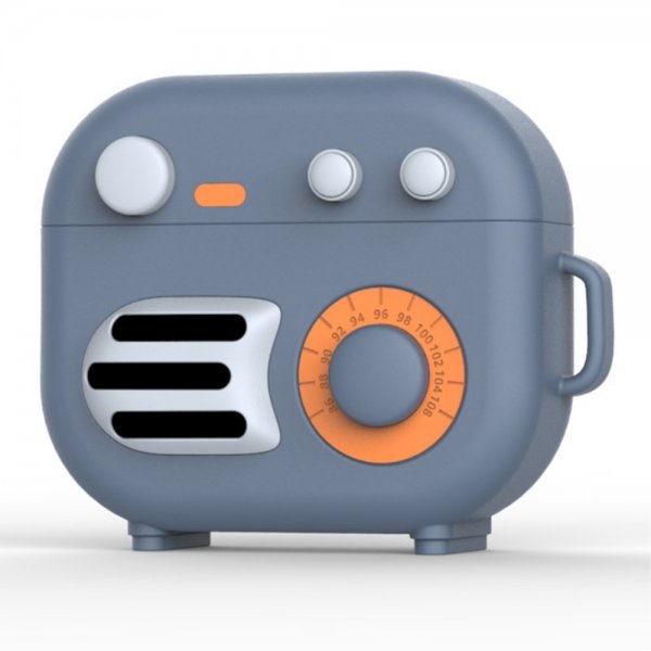 AirPods 3 Cover Silikone 3D Retro Radio Grå