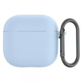 AirPods 4 Silikone Cover med Karabinhage Lyseblå