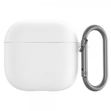 AirPods 4 Cover i Silikone med Karabinhage Hvid