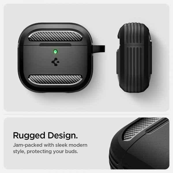 Spigen AirPods 4 Skal Rugged Armor Matte Black