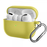 AirPods Pro 2 Cover i Silikone med Karabinhage Gul