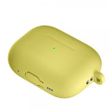 AirPods Pro 2 Cover i Silikone med Karabinhage Gul