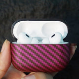 AirPods Pro 2 Cover Kulfiberstruktur Sort Magenta