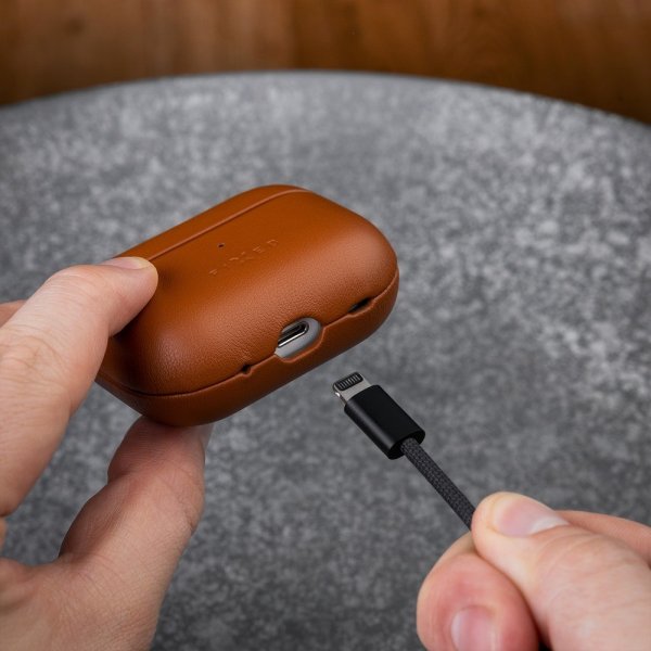 Fixed AirPods Pro 2 Cover PodsLeather MagSafe Brun