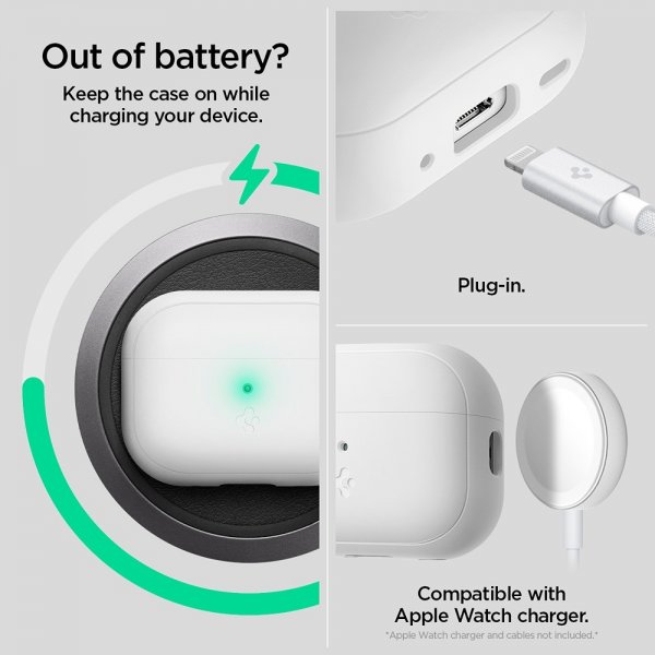 Spigen AirPods Pro 2 Cover Silicone Fit + Rem Hvid