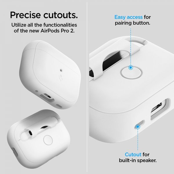 Spigen AirPods Pro 2 Cover Silicone Fit + Rem Hvid