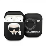Karl Lagerfeld AirPods (1/2) Cover Ikonisk Etui Sort