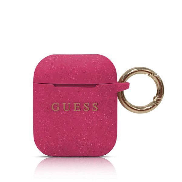 Guess AirPods (1/2) Cover med logo, magenta