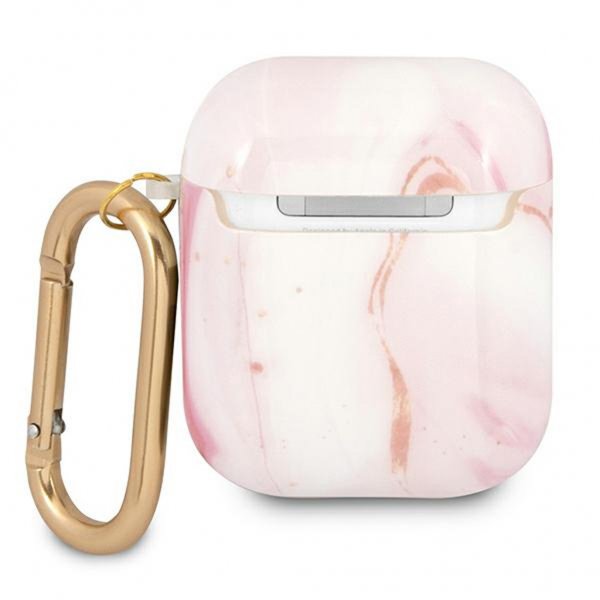 Guess AirPods (1/2) Cover Shiny Marble Rosa