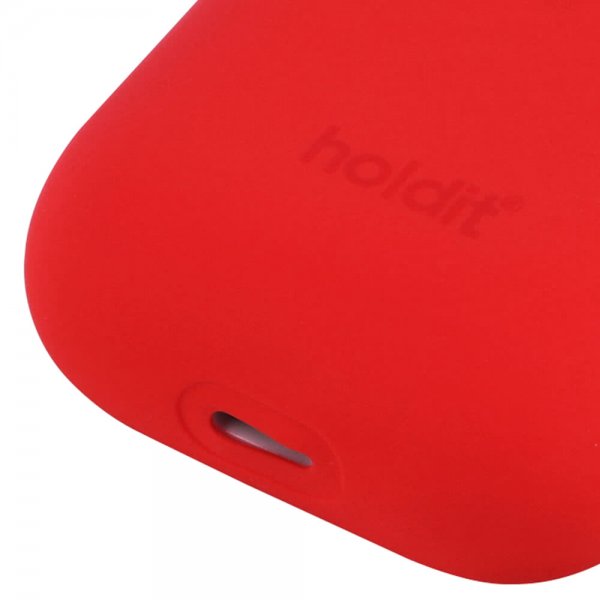 holdit AirPods (1/2) Cover Silikone Nygård Ruby Red