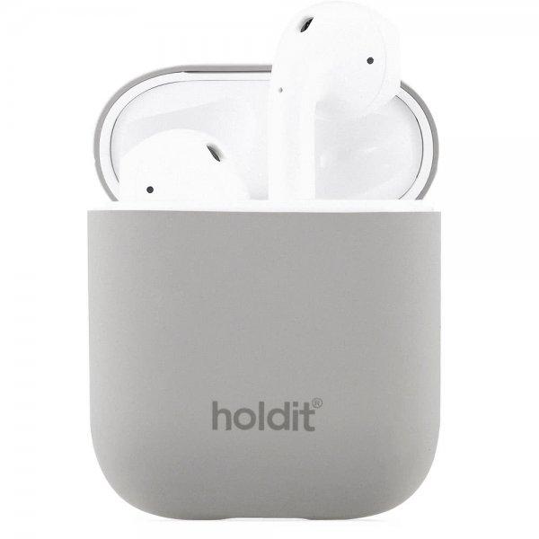 holdit AirPods (1/2) Cover Silikone Nygård Taupe