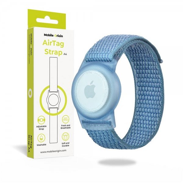 Mobile Origin AirTag Armbånd Nylon Blå