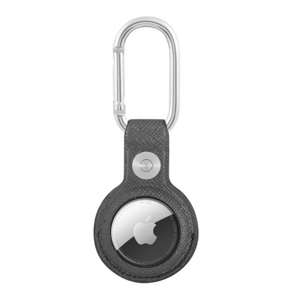 Guess AirTag Holder Saffiano Grå